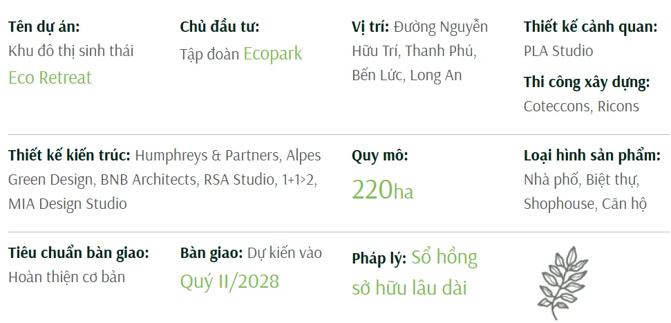 vinhxd comthong tin tong quan eco retreat Eco Retreal Long An